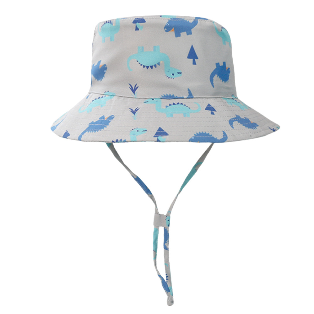 Wholesale Cute Print Bucket Hats for Kids Outdoor Children's Hat Chin Strap for Fishing Parties Casual Travel Cycling Daily