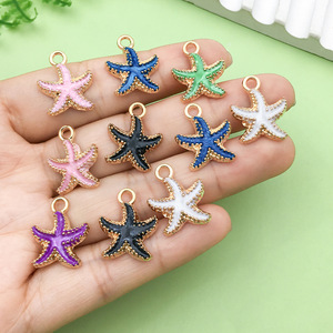 Dijes de Estrella de Mar de Aleación de Zinc Multicolor de 12 mm para Fabricación de Joyería DIY, Accesorios de Colgante, Dijes de Moda Unisex - Product Image 2
