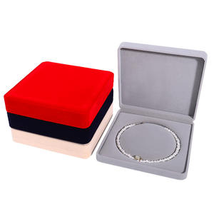 Boîte à bijoux de luxe personnalisée pour chaîne Boîtes à bijoux antiques en velours Boîte élégante pour collier - Product Image 1