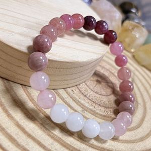 Bracelet en pierre naturelle avec perles de verre colorées, design exclusif familial, protection, prototypage rapide - Product Image 5