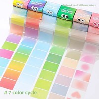 Bloc-notes adhésif coloré de style extractible, PET, 105 feuilles, notes adhésives transparentes aux couleurs dégradées mignonnes pour les étudiants et le bureau