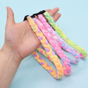 Diademas Trenzadas Personalizadas para Niñas, Diademas Ajustables con Trenzas de Arcoíris para Niños, Bandas Elásticas de Tela para el Cabello - Product Image 6