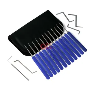 12 + 5Pcs Blau Dino Grübchen Entfernen Entriegelung Tür Lock Pick Set, edelstahl Schnelle Schlosser Lock Picking Set