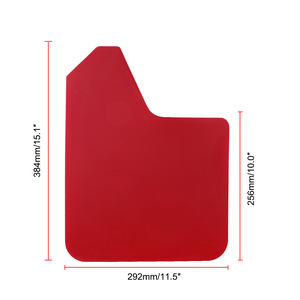 Garde-boue en plastique rouge et noir pour camionnettes, SUV, fourgonnettes, 384 mm x 292 mm, avec installation par ruban adhésif de 3 m - Product Image 1