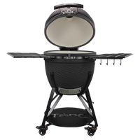 Grill Kamado en céramique haut de gamme 23 pouces TOPQ OEM/ODM, barbecue en céramique, fumoir au charbon de bois, finition noire mate, cuisson en extérieur