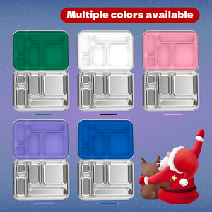 Hộp cơm trưa bằng thép không gỉ 5 ngăn Aohea <span class=keywords><strong>Fool</strong></span>-Proof Design Green Supply Chain, có gioăng silicon, dành cho trẻ em - Product Image 5