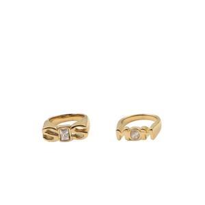 Anillos Impermeables para Mamá con Letras MOM/DAD/<span class=keywords><strong>SIS</strong></span>/<span class=keywords><strong>BRO</strong></span>, Anillo de Sello de Acero Inoxidable con Baño de Oro de 18k, Joyería de Lujo con Circonitas para Mujer - Product Image 3