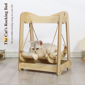 ขายส่ง เปลไม้สำหรับแมวแบบแขวนสองชั้น ป้องกันการพลิกคว่ำ ผลิตภัณฑ์สำหรับสัตว์เลี้ยง - Product Image 1