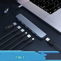 Concentrateur USB SYONG 7 en 2 ports USB-A et Type-C, station d'accueil 3.0, adaptateur multi-ports USB 2.0/3.0, hub multi-ports, répartiteur USB