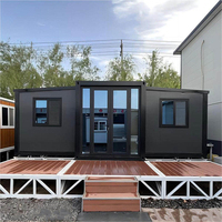 Maison conteneur modulaire en panneaux sandwich d'acier extensible et pliable de 20 pieds, bâtiment portable, anti-corrosion, étanche, résistant au feu