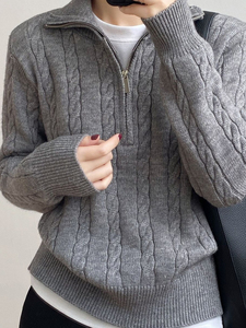 <span class=keywords><strong>Cardigan</strong></span> con Colletto e <span class=keywords><strong>Zip</strong></span> da <span class=keywords><strong>Donna</strong></span> per Autunno e Inverno, Cappotto Morbido e Caldo per Ufficio - Product Image 5