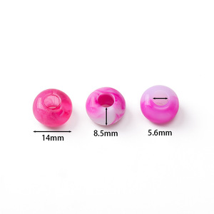 Acrylic Round <b>Beads</b> Large Hole Loose <b>Beads</b> For DIY Jewelry Making Bracelets Necklaces Craft Supplies Small Size - Product Image 2