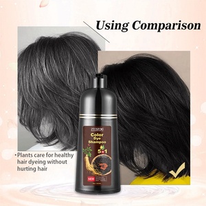 Shampoo colorant pour <span class=keywords><strong>cheveux</strong></span> au ginseng MOKERU, qualité supérieure, fabriqué en usine, 5 en 1, 500 ml, coloration rapide pour femmes et hommes - Product Image 2