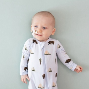 Bamboe zachte romper babykleding effen kleur 2-weg rits romper baby jumpsuit playsuit baby fabrikant - Product Image 4