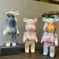 Sculpture d'ours violent de dessin animé sur mesure Collection créative d'intérieur Décoration de la maison Utilisation d'artisanat d'art