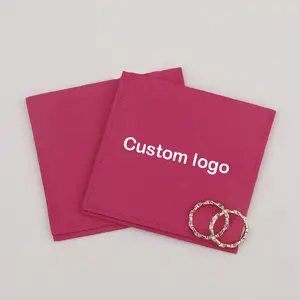 Оптовая продажа, персонализированный конверт для ювелирных изделий из розового Красного микроволокна, для подарочной упаковки ювелирных изделий