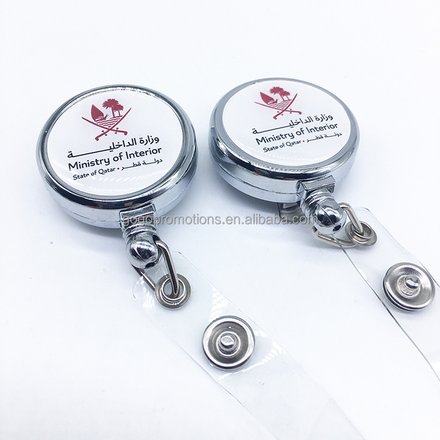 Customized Metal Retractable Badge Reel/Carabiner ID Card Retractable Badge Holder