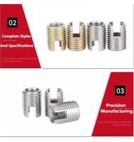 303/304/316 Carbon Steel Colored Zinc Self Locking and Flanged Threaded Screw Inserts