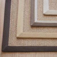 Bestseller Naturfaser gewebter Teppich Sisal Teppich Teppich mit Filz punkten rücken