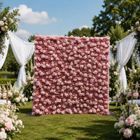 Mur de fleurs LE-521 Rose Blush Hydrangea, toile de fond florale 3D en soie, personnalisable, pour designer de mariages, décoration murale de scène