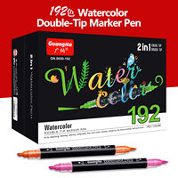 Ensemble de stylos pinceaux aquarelle à double pointe en gros, marqueurs de dessin et de lettrage, marqueurs liquides droits, stylo multicolores avec logo