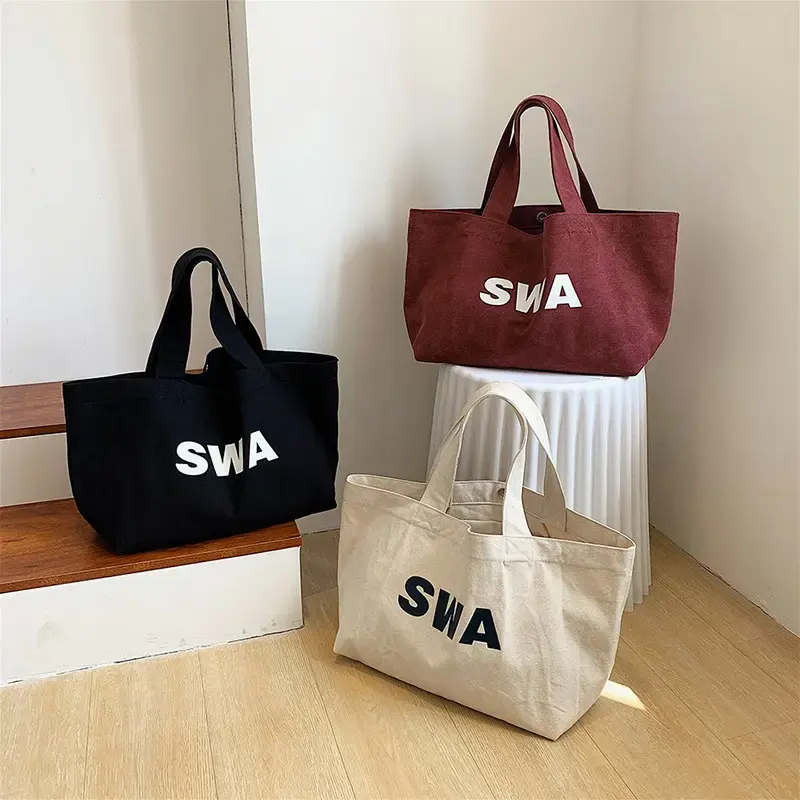 Hot Sale Eco Friendly Large Reusable Shopping Heavy Duty Cotton Canvas Custom Tote Bag with Logo