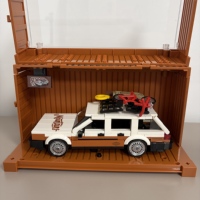 Set de Bloques de Construcción de Coche de Viaje Vintage al por Mayor, Estuche de Exhibición, Kit de Modelo de Ladrillos de Plástico ABS a Escala Premium para Coleccionistas, Regalos 8824