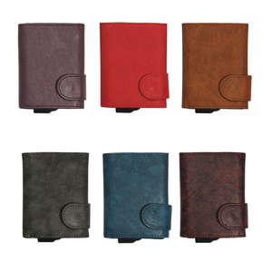 <b>RFID</b> <b>blocking</b> <b>wallet</b> Slim PU leather money clip Anti-theft card holder Nylon lining short <b>wallet</b> - Product Image 5
