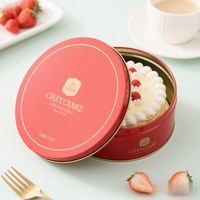 Emballage de gâteau en métal personnalisé boîte ronde boîte de conserve de luxe pour gâteau d'anniversaire de mariage avec couvercle pour la pâtisserie