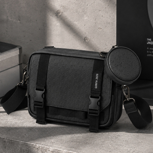 Men Crossbody <b>Backpack</b> Casual Messenger Bag PU Leather Shoulder Bag Multi Pocket Daily Travel Bag with Adjustable Strap OEM ODM - Product Image 1