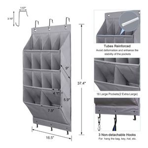 2 in 1 Over the Door <b>Shoe</b> Organizer Clear Hanging <b>Rack</b> Fabric Closet <b>Shoe</b> Organizer Storage Bag with 12+2 Large Pockets Each - Product Image 3