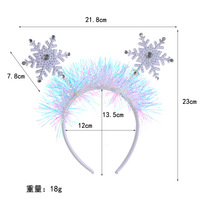 Bandeau en plastique à paillettes flocon de neige, créatif, mignon, brillant, fait à la main, accessoires de cheveux pour fête de Noël pour enfants