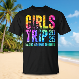Maglietta Estiva Tie Dye per Girls Trip 2025, 'Making Memories Together', Unisex Adulto, Cotone, Girocollo, Manica Corta, Stampa Digitale - Product Image 2