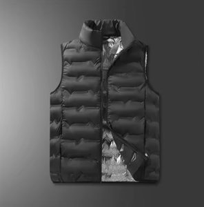 Chaleco deportivo informal impermeable de doble cara personalizado al por mayor para otoño e invierno, con cuello alto con cremallera y calefacción - Product Image 3
