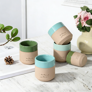 Ensemble <span class=keywords><strong>de</strong></span> tasses à thé en céramique turque vintage, faites à la main, <span class=keywords><strong>de</strong></span> luxe, avec logo personnalisé, vert et bleu glacé, pour le Moyen-Orient, tasse à café arabe - Product Image 3