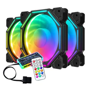 New Design Hot Selling PC RGB Fan for Gaming Case Pc Computer Fan RGB 6 Pin 120mm Cooling Fans 12CM Air Cooler