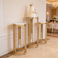 Ensemble de socles en métal doré modernes, socle professionnel, pilier, décoration de table de dessert pour mariage, utilisation intérieure/extérieure, Magicluv