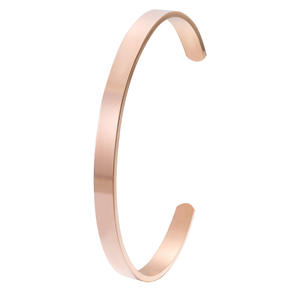 Bracciale da donna con incisione in acciaio inossidabile 316L gioielli ispirati personalizzati bracciale da uomo aperto in metallo semplice argento bianco - Product Image 1
