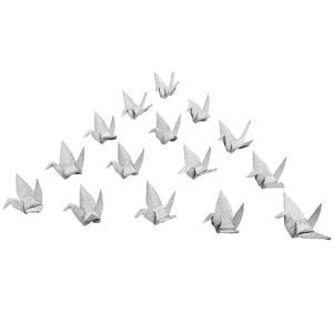 Japanische Liebevolle Glitzer-Silber Origami-Kraniche Mobile Girlande 100 Stück Handgefertigte Gefaltete Papierkunst für Hochzeit Party Feiertag - Product Image 4