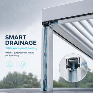 Toldos de pérgola independientes HENLIXO con apertura ajustable, techo para patio, control remoto y <span class=keywords><strong>toldo</strong></span> retráctil. - Product Image 5