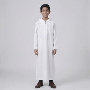 Robe à capuche pour garçon Layyin, stock d'usine, Moyen-Orient, Arabie Saoudite, Dubaï, Turquie, Thobe ethnique arabe pour garçon - Product Image 3