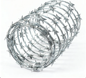 Bobina de alambre de púas de acero de alta calidad galvanizada trenzada doble con valla de <span class=keywords><strong>barrera</strong></span> de tipo de seguridad cruzada - Product Image 1