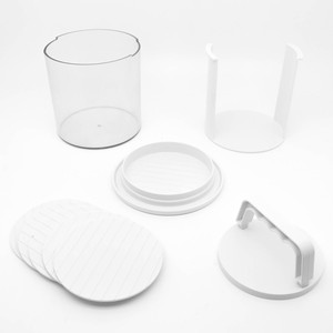 Juego de prensas para hacer hamburguesas de varias capas con contenedor de almacenamiento y papel encerado para hamburguesas caseras - Product Image 6