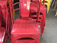 Chaises de salle à manger empilables de style industriel vintage nordique, prix d'usine moderne, cadre en métal, dossier, chaise de café