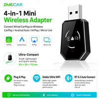 Adaptateur USB sans fil CarPlay Android Auto, Dongle de voiture filaire vers sans fil, Connexion automatique Plug and Play pour voitures d'origine