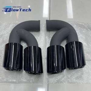 FlowTech - Puntas de escape dobles de estilo GTS para Porsche Cayenne 958 2011-2017, de acero inoxidable, gran oferta - Product Image 1