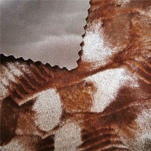 100% Polyester <span class=keywords><strong>Super</strong></span> doux velours tissu coréen velours anneau brossé fleur tricoté imprimé motif pour mode robe doublure - Product Image 2