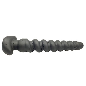 free anal plug Birdsexy 18cm Anal Plug Sex Toys for Women & Men,Twist Silicone Anal Plugs  Suction Cup Anal Plugs for Men and Women # Black,Plug size main image 1