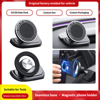 Support magnétique pour téléphone de voiture, fixation sur tableau de bord, base à clipser sans colle, ajustement personnalisé pour Tesla Refreshed 3/y, support de navigation automobile