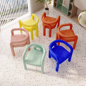 <span class=keywords><strong>Tabouret</strong></span> de maquillage décontracté simple Double de luxe léger de Style français accoudoirs de chaise de courbure chaise de concepteur de célébrité d'Internet salon - Product Image 4